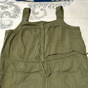 Old Navy Olive Green Cropped Jumpsuit